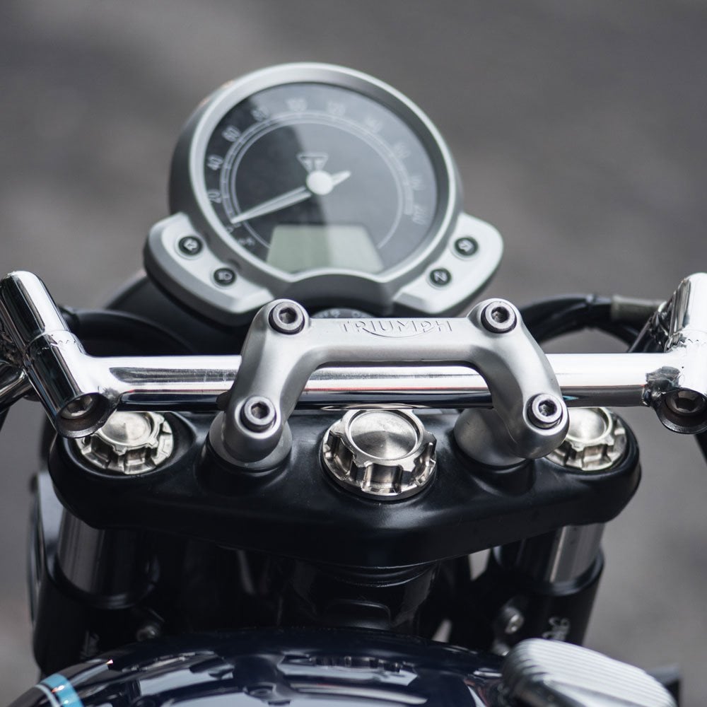 Motone TITANIUM Top Yoke / Steering Stem Nut - Tiumph Liquid Cooled.