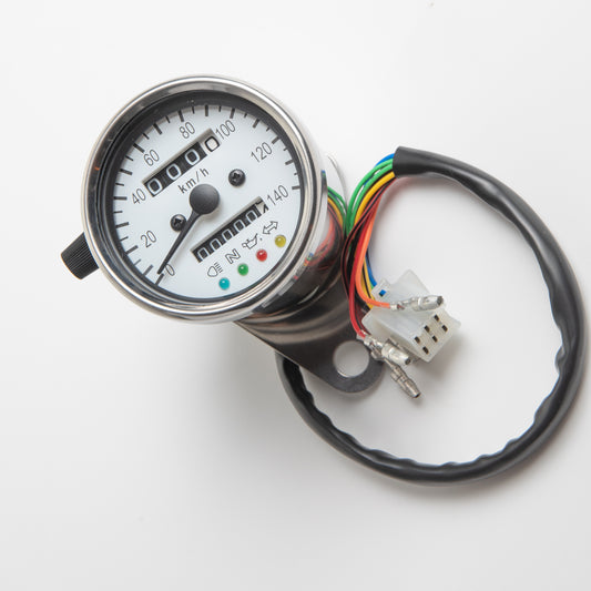 Posh Speedometer Stainless White Face 140KM/H