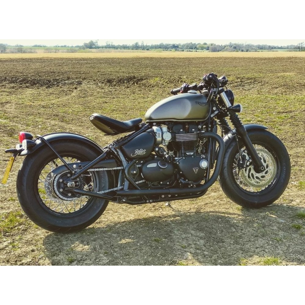 Motone Bedlam Slash-Cut Exhaust Pipes for Bobber/Speedmaster - Black