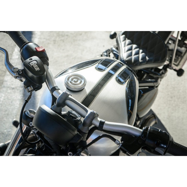 Motone Custom Fuel Gas Cap - Billet Aluminium - Rippled