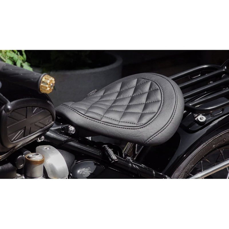 Motone King Cobra Seat - Diamond Stitch - Triumph Bobber