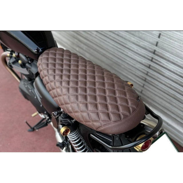 Motone Blackadder seat- Low Profile Diamond Stitch - Brown - Triumph