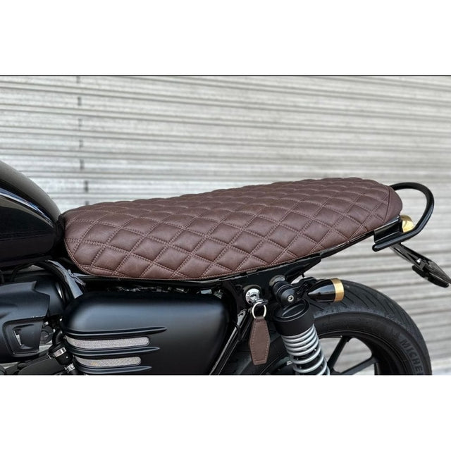 Motone Blackadder seat- Low Profile Diamond Stitch - Brown - Triumph