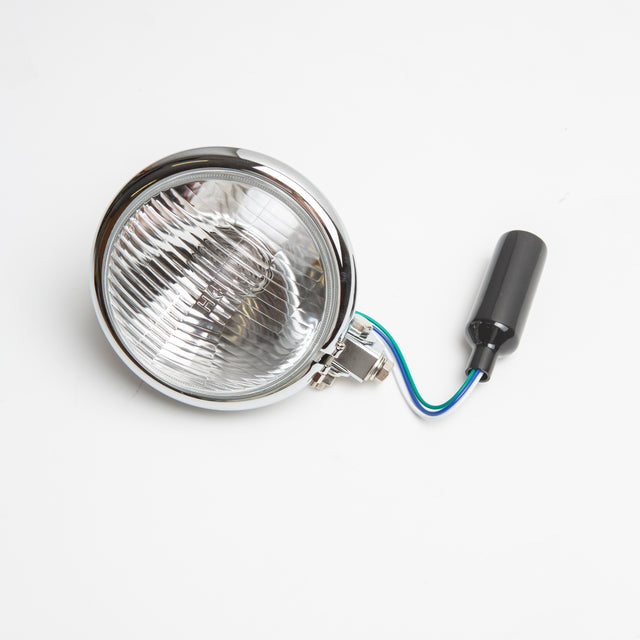 Bates Style Headlight Chrome 5.75"
