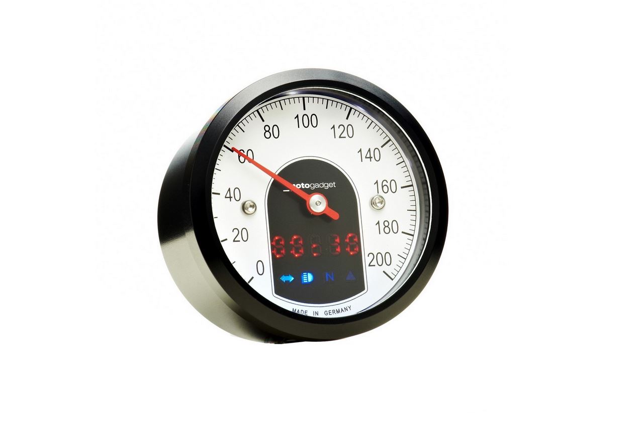 Motogadget, Motoscope, Motoscope Tiny, Speedo, Motorcycle speedo, Custom bike, Deus Customs, Deus, Guage.